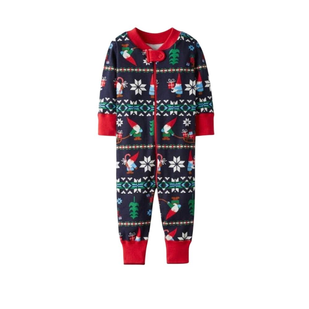 Hanna Andersson Baby Zip Sleeper Organic Cotton Gnome Fairisle 50 0-6 months